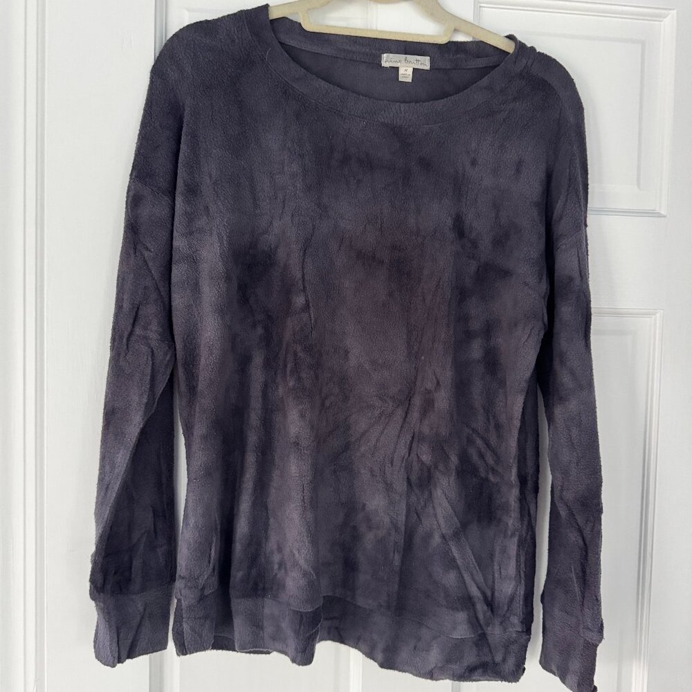 Nine Britton Tie Dye Long Sleeve Top Gray Soft Knit Size M